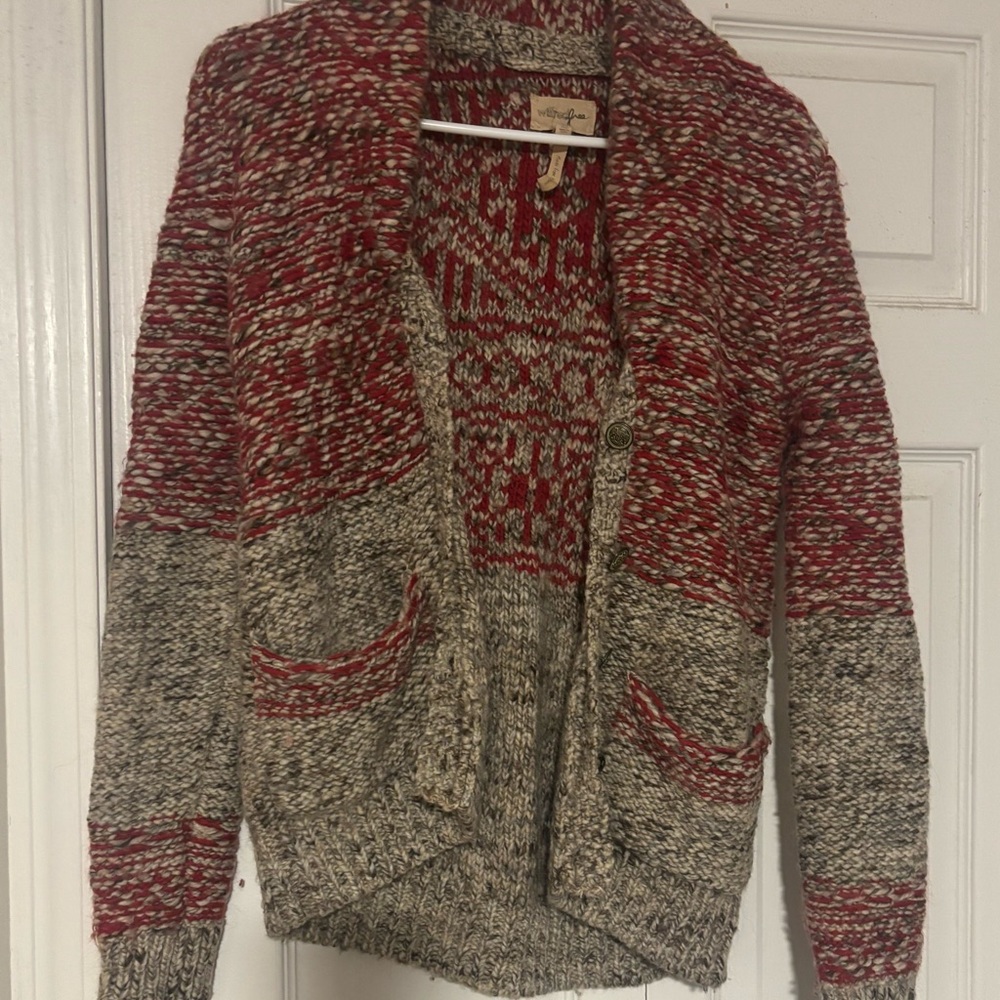 Aritzia Wilfred Free Italian Wool Nord Chunky Button Down Cardigan size xs